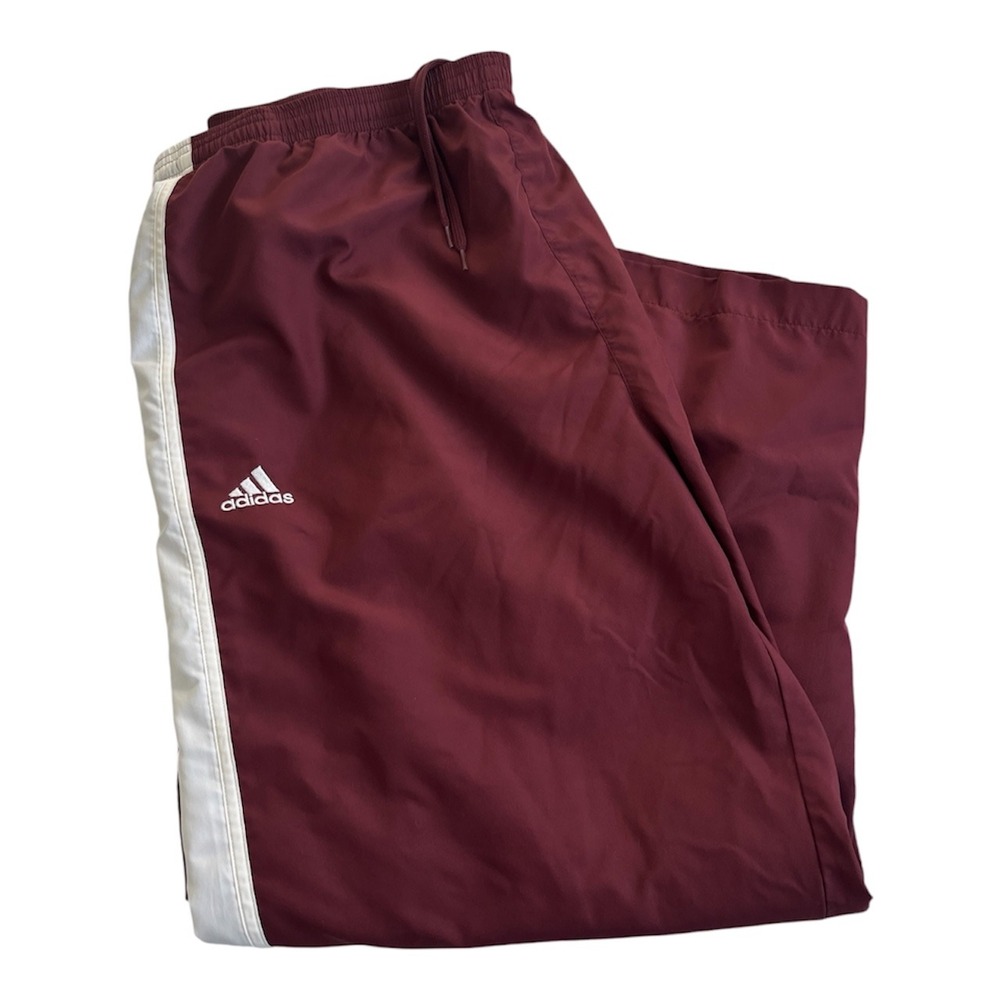 Vintage Adidas ClimaProof Windbreaker Track Pants Burgundy Mesh Lined XXL